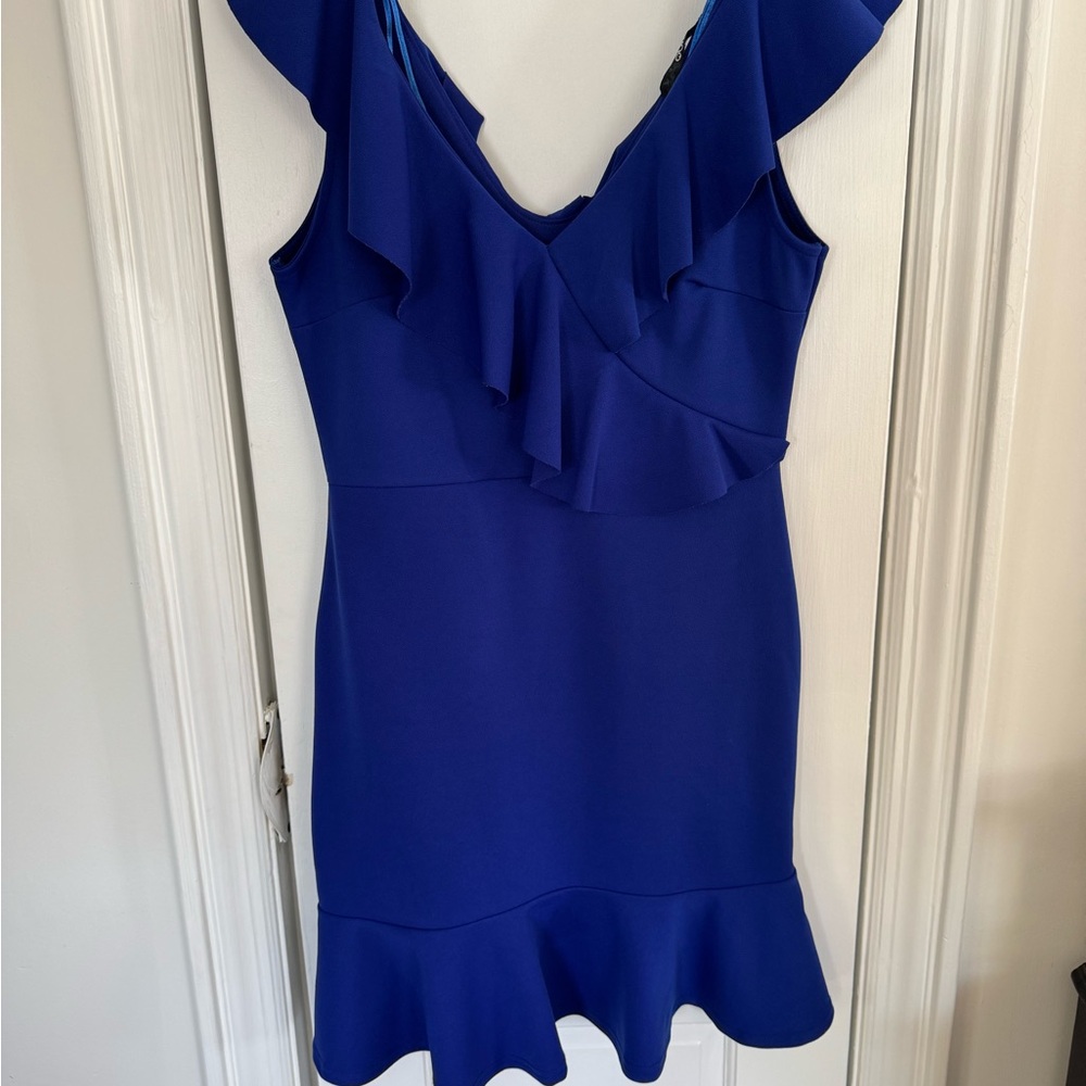 Elegant Blue Ruffle Dress